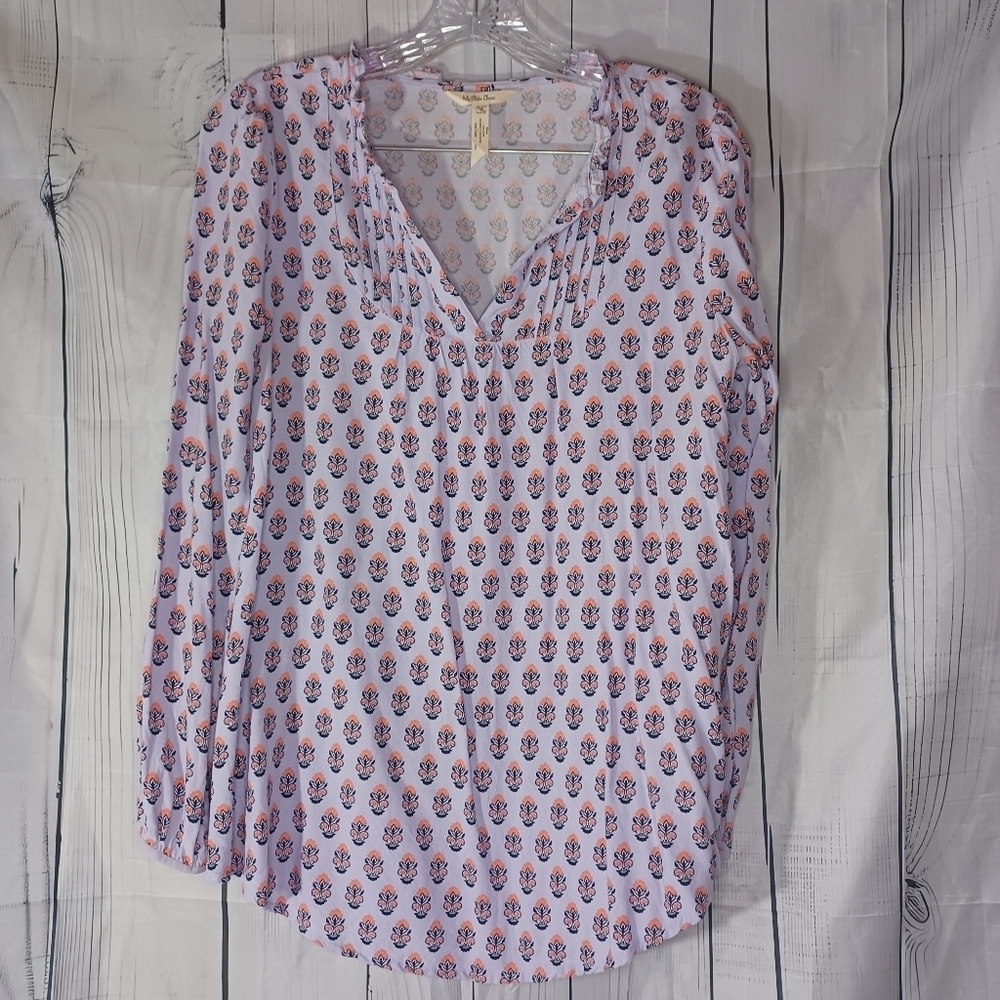 Matilda Jane Delicate Topiary Whimsical Boho purple long sleeve v-neck blouse